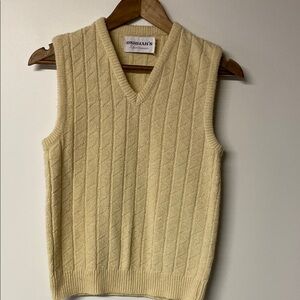 OSHMANS Vintage Classic Cream Cable Knit V-Neck Vest